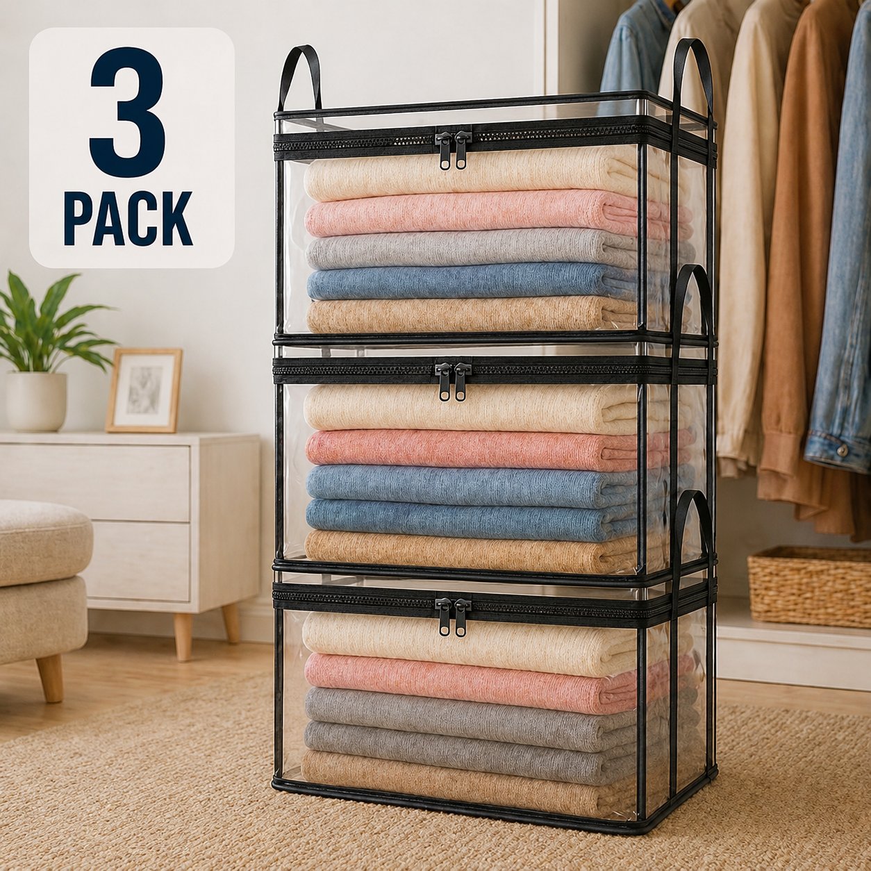 🔥Last Day 50% OFF📦Large Heavy-Duty Thick Plastic Clear Storage Bag for Clothes, Moving & Storage