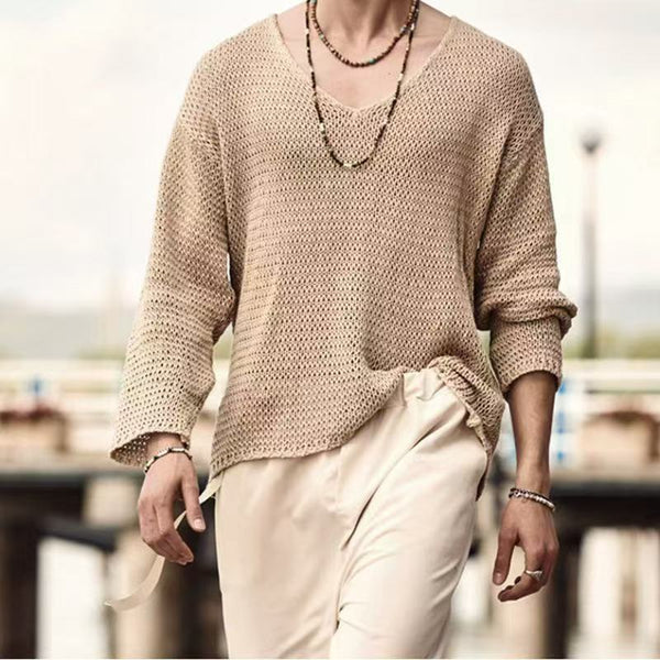 Everyday Lightweight V-Neck Knit Pullover