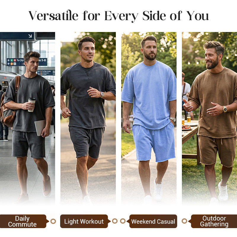 💎 -50% ON SOLID COLOR SPORTS SETS! 💎 Moisture-Wicking Comfort, Loose Fit & Perfect for Gym to Street 🏃‍♂️👕