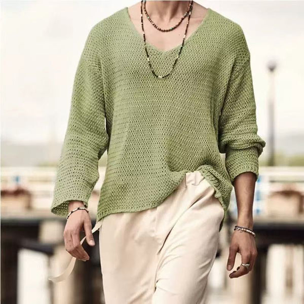 Everyday Lightweight V-Neck Knit Pullover