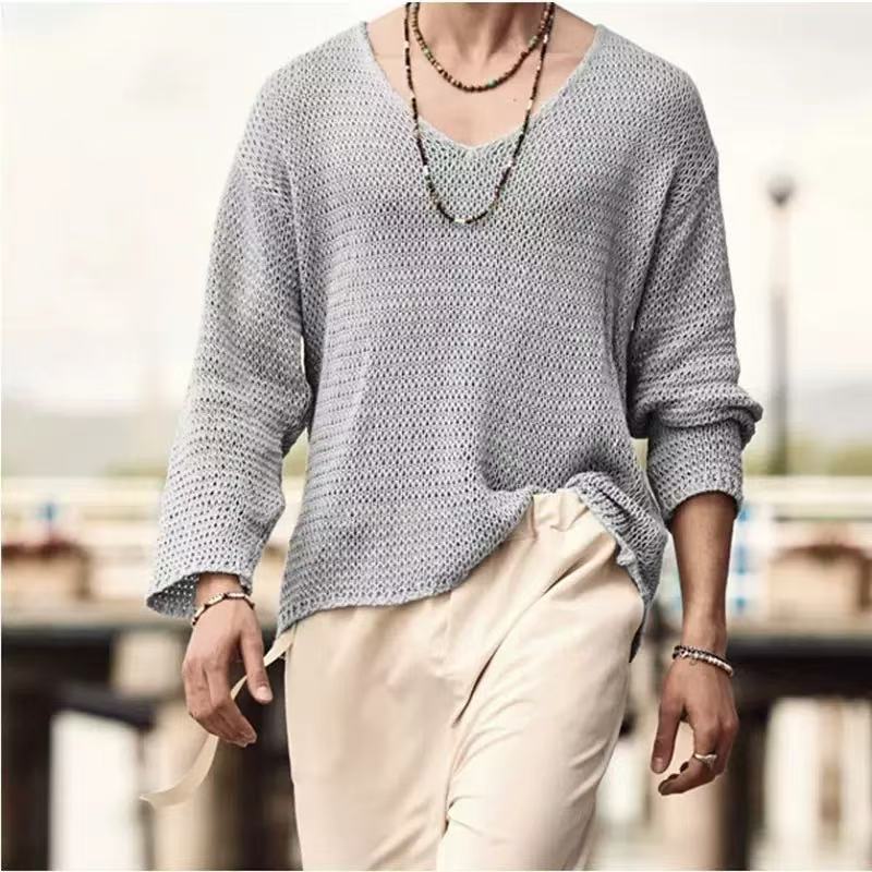 Everyday Lightweight V-Neck Knit Pullover