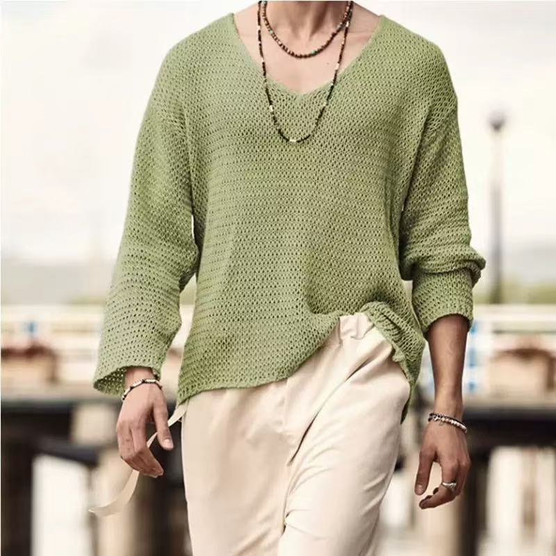Everyday Lightweight V-Neck Knit Pullover