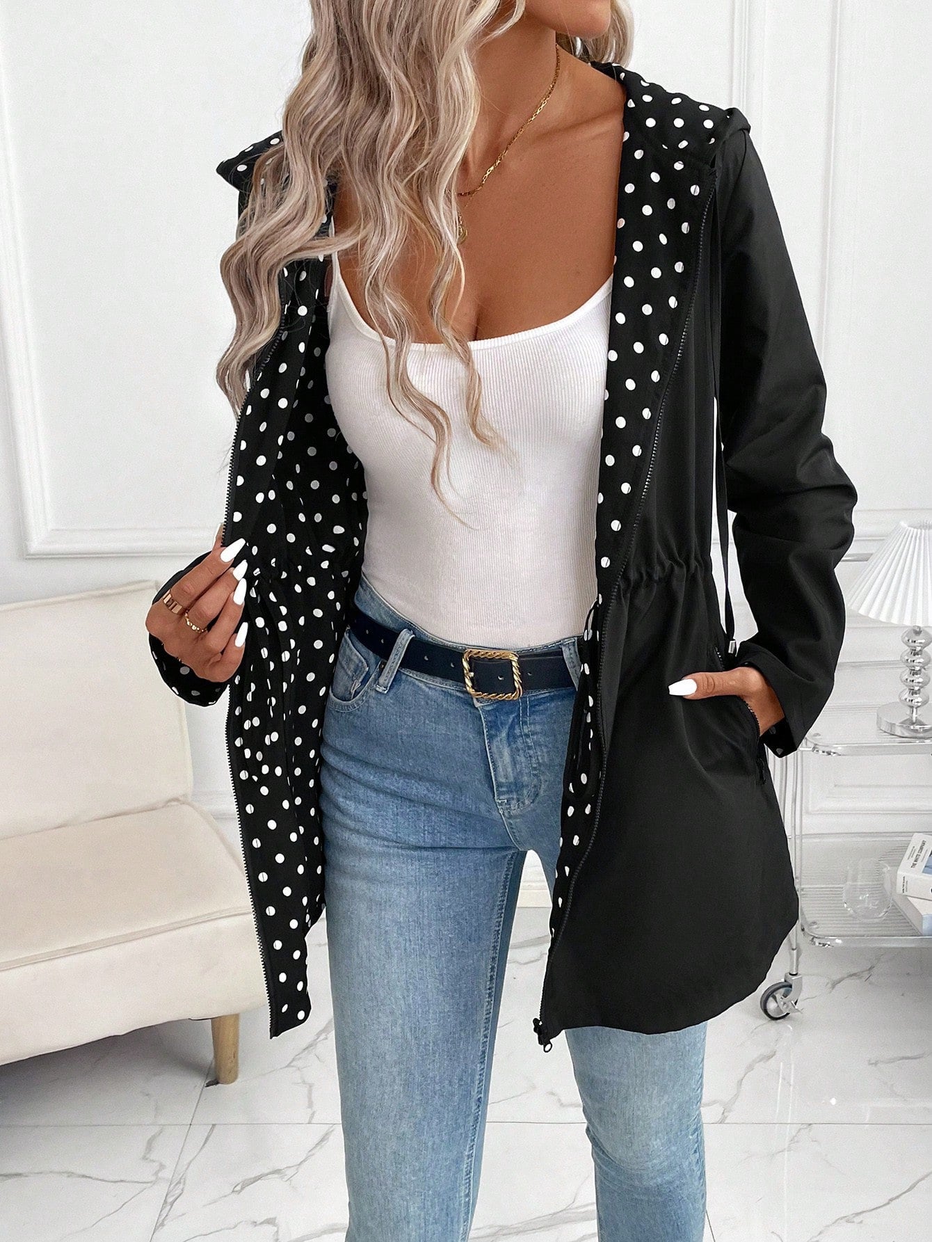 Reversible Coat with Leopard Print