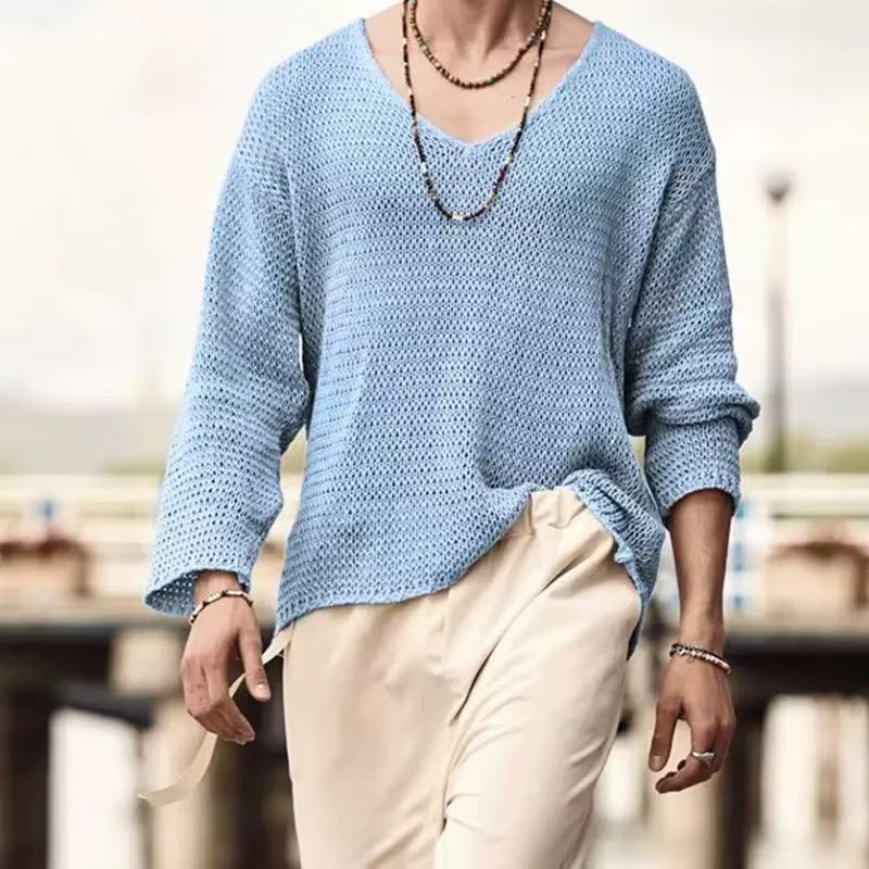 Everyday Lightweight V-Neck Knit Pullover