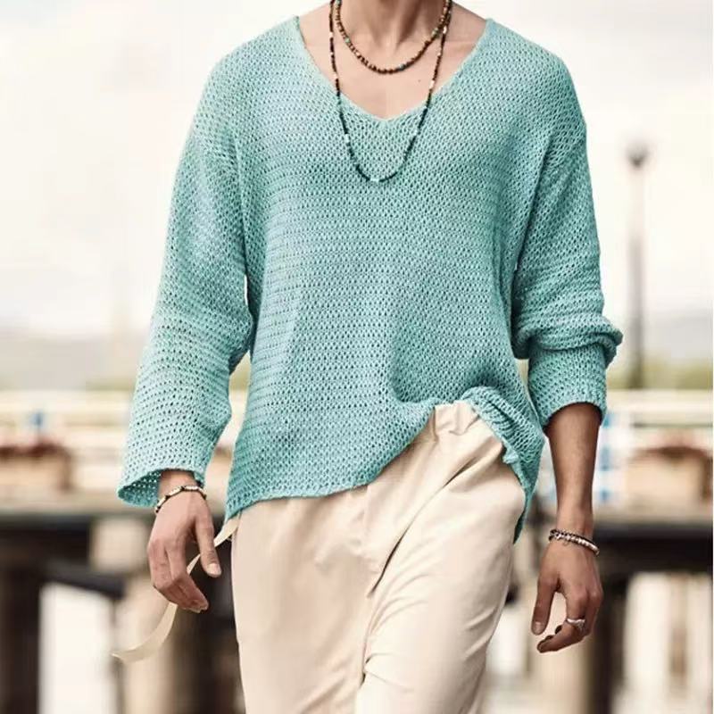 Everyday Lightweight V-Neck Knit Pullover