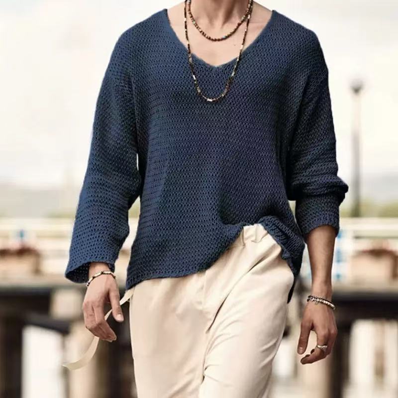 Everyday Lightweight V-Neck Knit Pullover