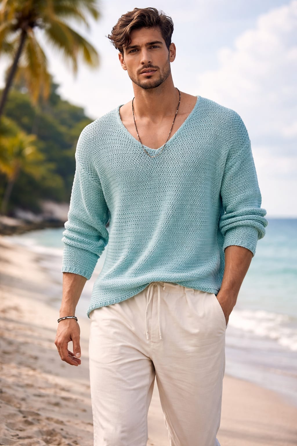 Everyday Lightweight V-Neck Knit Pullover