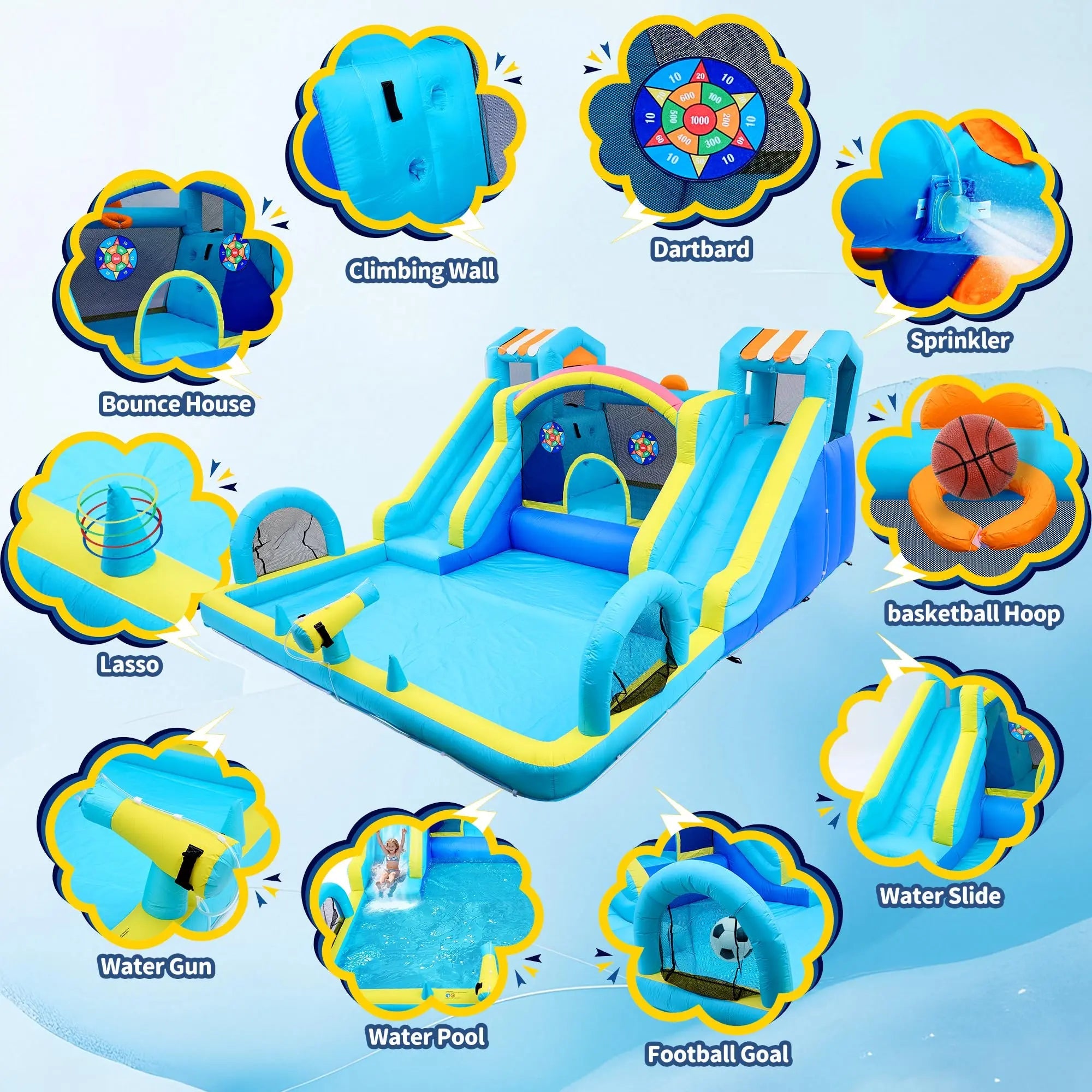Backyard Splash Double Slide Bounce House