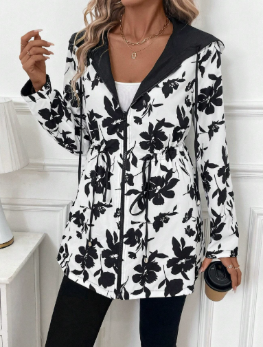 Reversible Coat with Leopard Print