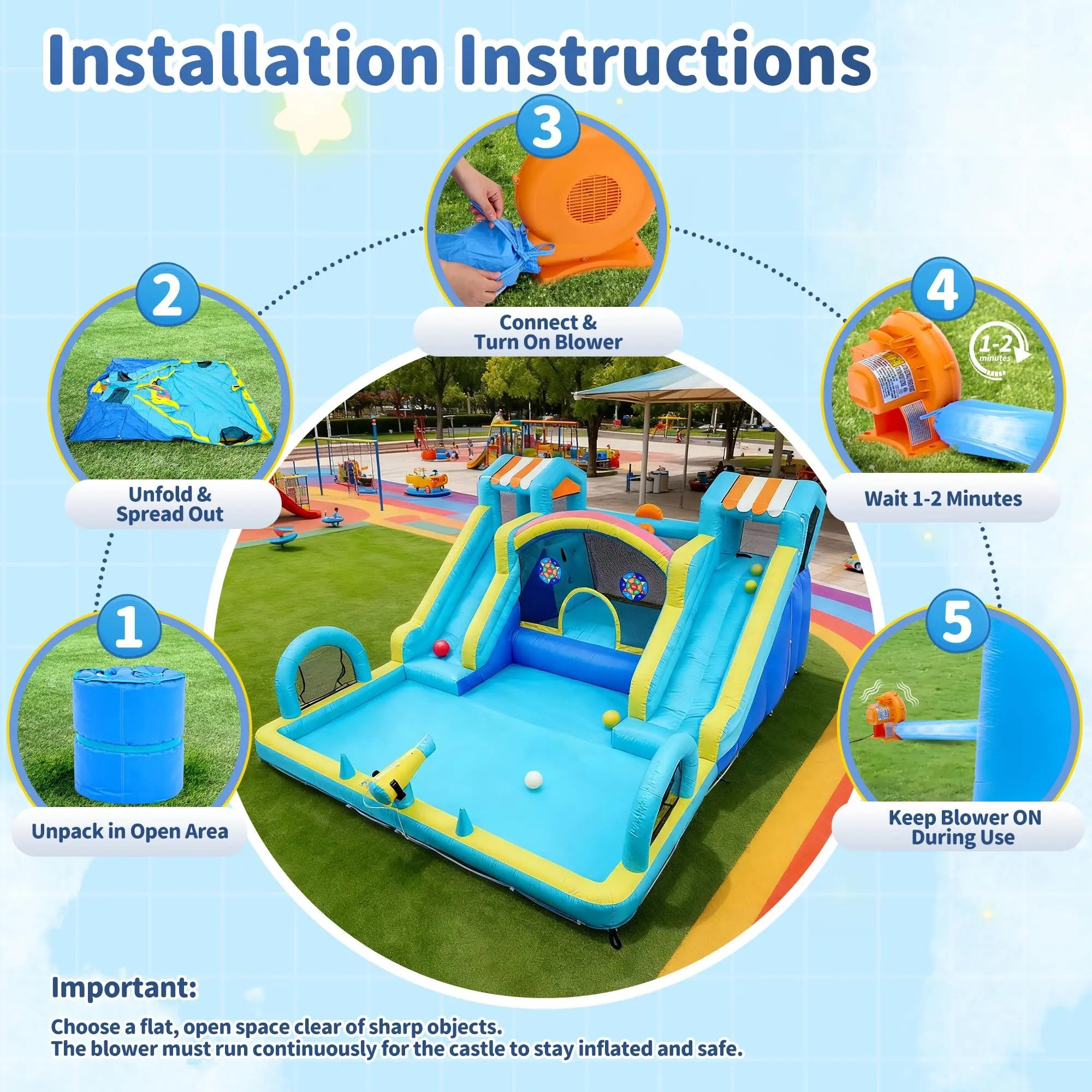 Backyard Splash Double Slide Bounce House
