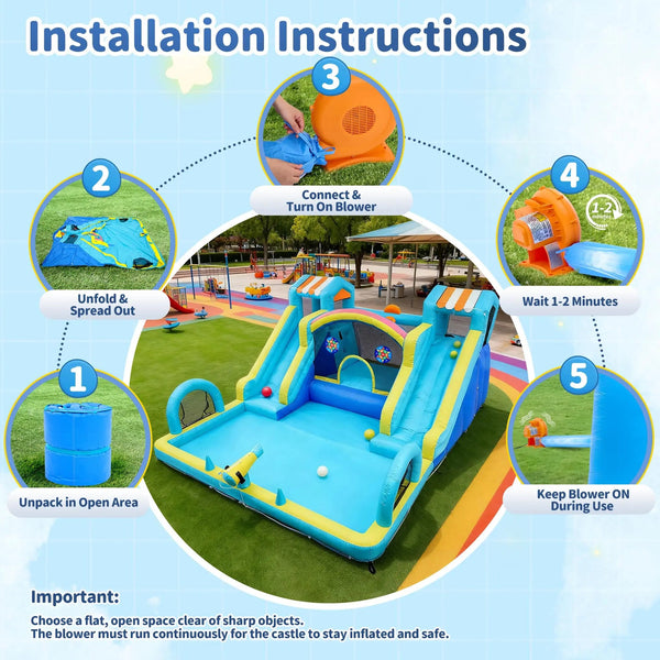 Backyard Splash Double Slide Bounce House