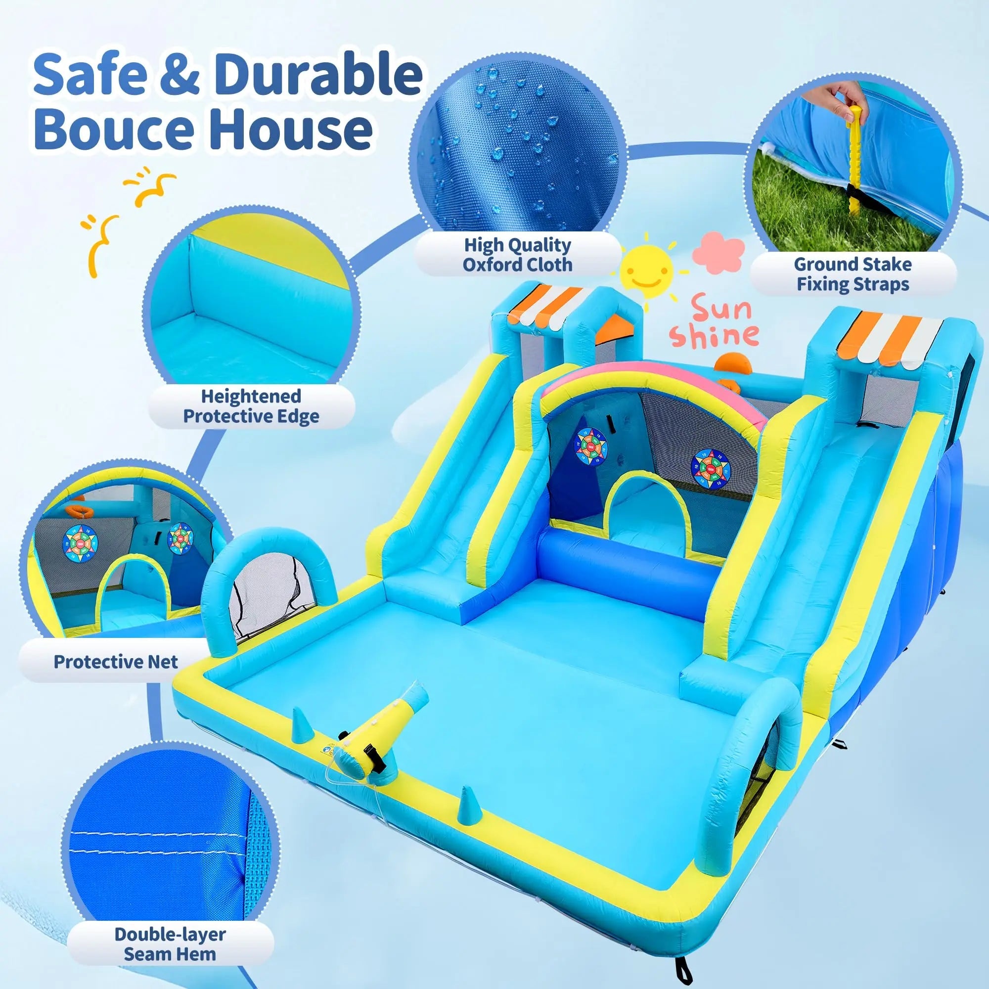 Backyard Splash Double Slide Bounce House