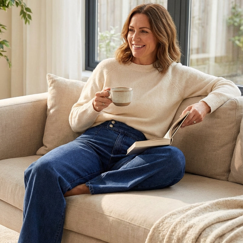 High-Rise Wide-Leg Denim Everyday Pants